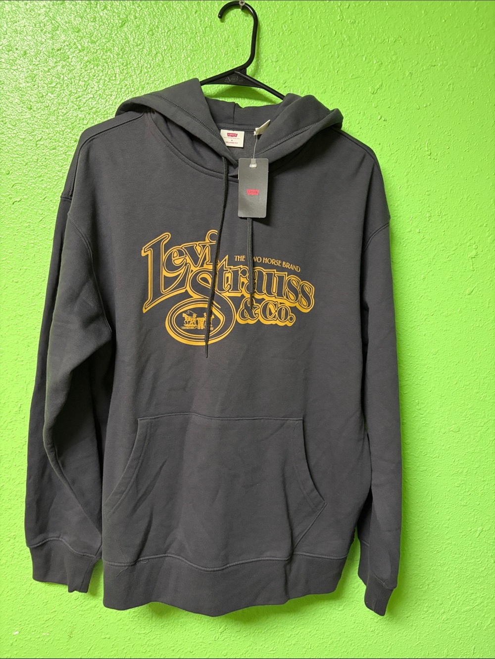 Levi's Black Hoodie with Yellow Graphic Logo